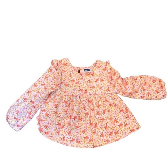 Old Navy 6 to 12 Months Orange Floral Dress - Picture 1 of 4